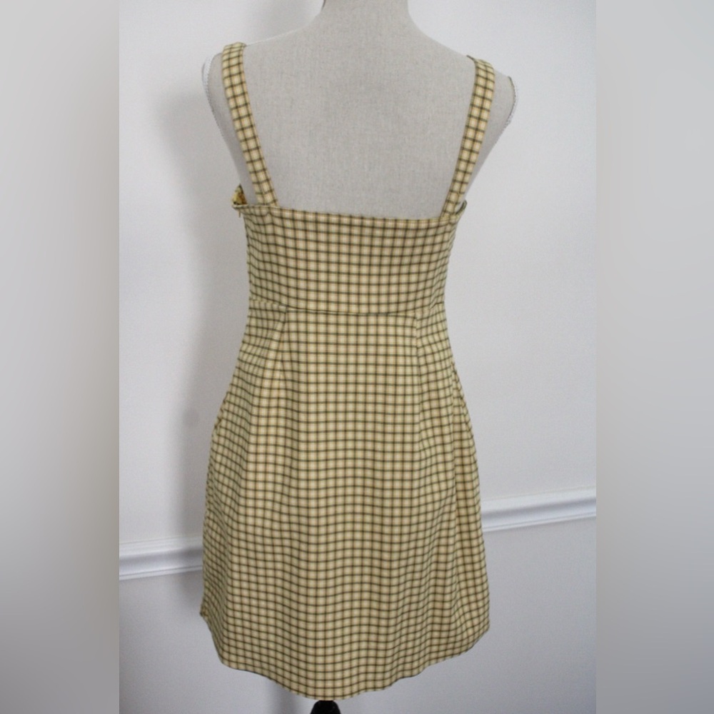 Hollister Yellow Black Y2K Plaid Mini Dress Medium - Picture 9 of 15